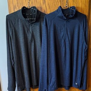 GAIAM Men's Long Sleeve Half-Zip Shirt Duo in Black and Navy